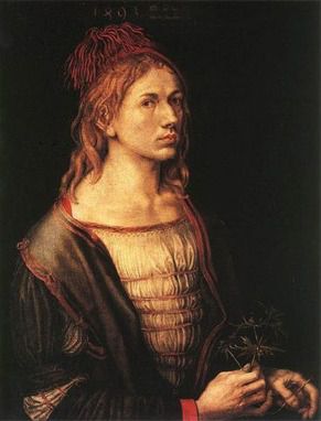 Self-Portrait or Portrait of the Artist Holding a Thistle (1493), Albrecht Durer