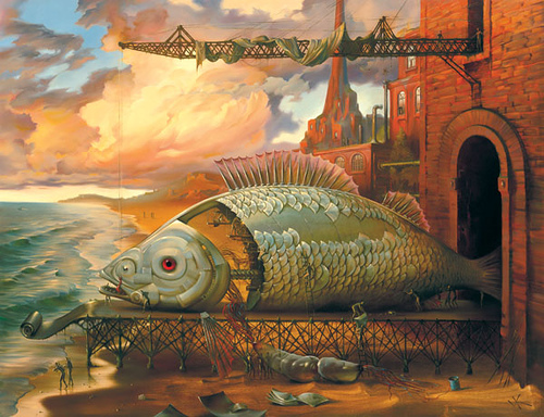 big fish metaphoric painting