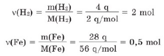 a) 4 q hidrogen qazı; b) 28 q dəmir ne&ccedil;ə moldur?