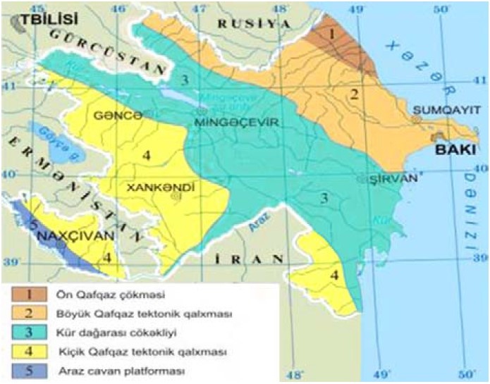 Azerbaycan oroqrafik xeritesi