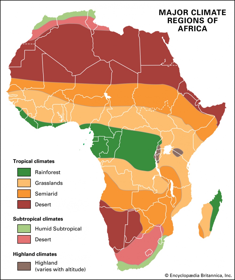 Africa climate map
