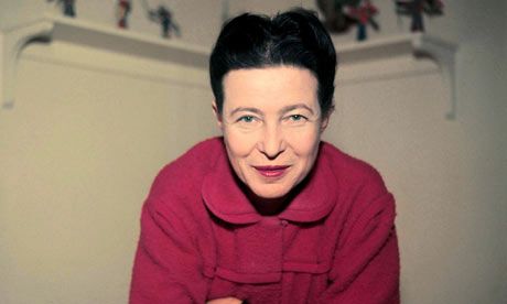 Simone de Beauvoir at home. Photograph: Rex Features/Sipa Press. 1908-1986