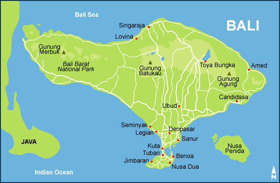 Bali island map